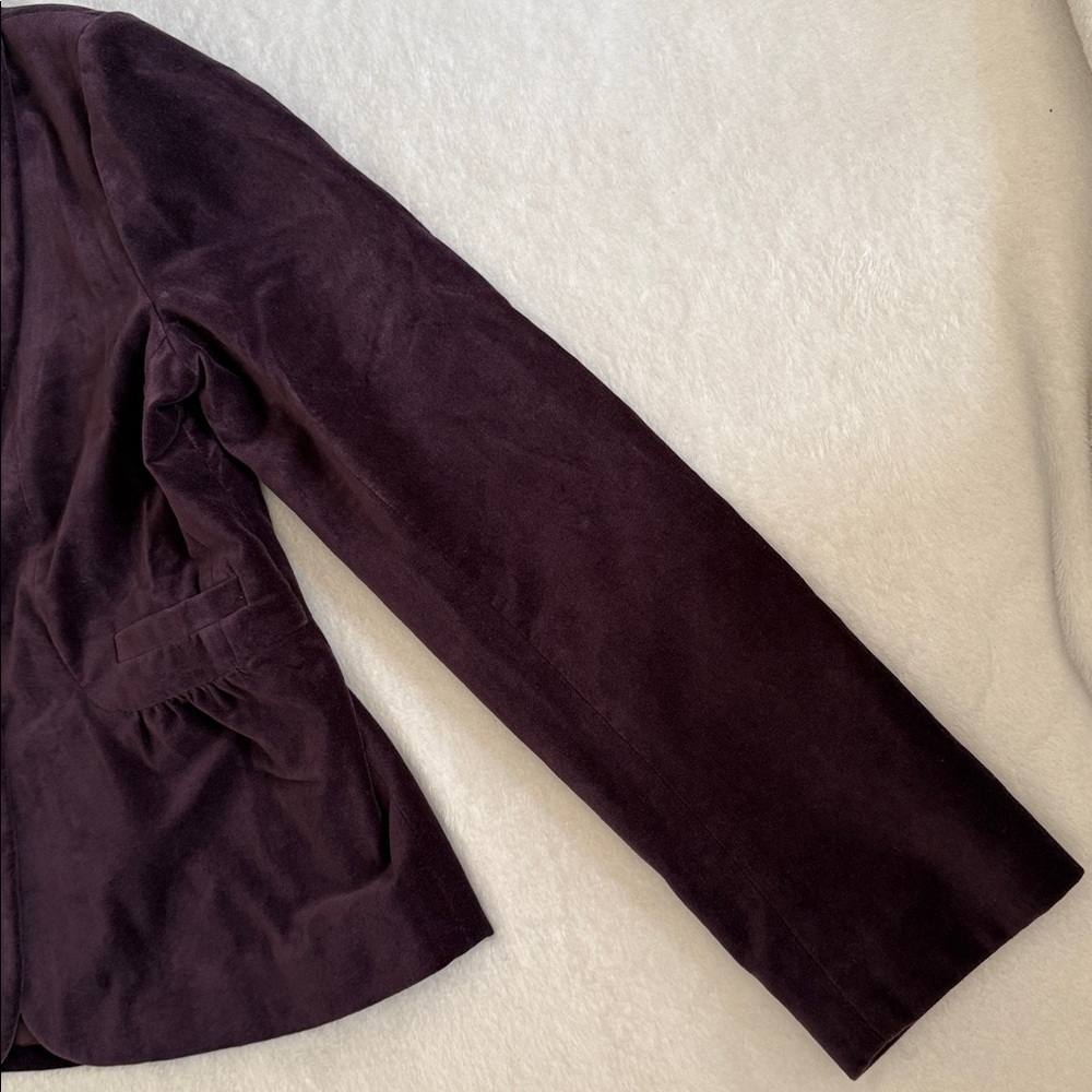 J. Crew | 2011 Eden Velvet Two Button Peplum Lined Blazer 30591 Purple (8) - Picture 6 of 15